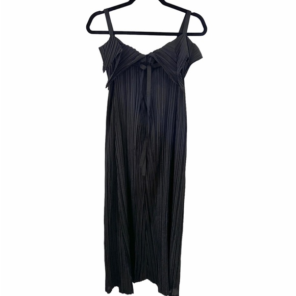 Issey Miyake Black Dress Avant-Garde Origami Pleated Gown Japanese Couture size2 - Picture 1 of 15